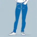 form-fitting blue jeans image